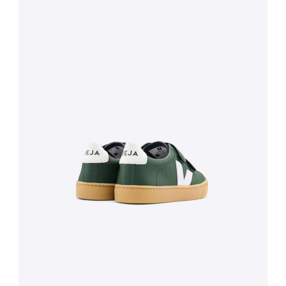 Veja ESPLAR LEATHER Sneakers Kinderen Olijfgroen | NL 828JPQ